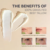 NEW Beef Tallow and Honey Balm for Skin: Whipped Grass Fed Beef Tallow Balm Moisturizer with Raw Honey and Olive Oil for Face and Body - Natural Cow Fat Cream Unscented, June 12/28