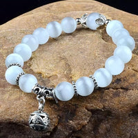 NEW Young & Forever Gifts for Family and Friends D'vine Opal Healing Beads Yoga Reiki Silver Charm Natural Stone Unisex Spiritual Energy Strand Bracelet for Men/Women/Boys/Girls, Retails $50