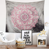 NEW Alynsehom Tapestry Mandala Wall Hanging Decor Pink Gray Indian Hippie Bohemian Flower Gypsy Decoration Beach Blanket Dorm Room Bed Sheets (M: 59"x52")