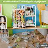 NEW Retails $57, GRANNY SAYS Kids Bookshelf and Toy Storage Organizer, Nursery Book Shelves with 3 Compartments, Toddler Bookshelf for Kid Rooms Playroom, Baby Bookcase for Organizing Plush Toys Stuffed Animals, White