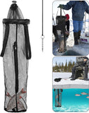 NEW 1PC Ice Fishing Well - Portable Ice Fish Catching Basket - Lightweight Mesh Fishing Net Bag for Live Fish Fishing Bucket Storage Cage