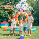 NEW Skirfy UFO Water Sprinkler for Kids Toys,Outdoor Summer Water Rocket with Light Up Liftoff 9-16ft & Spin,Water Toy Backyard Lawn Birthday Gift for Gilrs Boys Age 3 4 5 6 7 8 Year Old