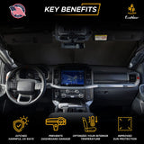 NEW EcoNour Car Windshield Sun Shade with Storage Pouch | Durable material for UV rays and heat protection | Car Interior Accessories for Sun Heat