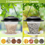 NEW Retails $87, YYWMWM Solar Bird Feeder Outdoors Wild Bird Feeders Metal Mesh Bird Feeder Outside Hanging Bird Feeder 2.5 lbs Capacity White