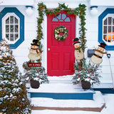 NEW Retails $82, E-view Metal Snowman Garden Stake Christmas Yard Signs with LED Light - Outdoor Decorative Snowman Welcome Sign Winter Holiday Lawn Decoration