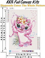 NEW FILASLFT DIY Stitch Diamond Art Full Drill, Stitch Diamond Painting Kits for Adults, 5D Cartoon Diamond Painting for Beginner, Perfect for Home Decoration Festival Gift 12x16 Inch.