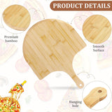 NEW 1 Pc Wooden Pizza Peel 15.7 Inches Bamboo Pizza Peel Cutting Board Pie Platters Paddle Spatula with Handle for Baking Oven Vegetables Fruits Cheese Board Homemade Kitchen Accessory