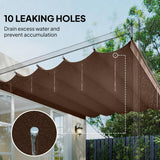 NEW Outsunny 8.2' x 8.4' Retractable Pergola Canopy Replacement for 10' x 10' Frame, Pergola Cover Replacement (Cover Top Only), Coffee