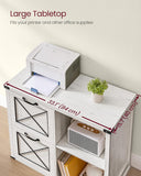 NEW Assembled VASAGLE Farmhouse Barn Door Style Lateral File Cabinet, Storage Cabinet in Rustic White! Great for Office or any room as storage cabinet!