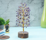 NEW Amethyst Tree Crystal Tree of Life Bonsai Money Tree Purple Stone Tree Chakra Tree Handmade Gift Good Luck Tree Prosperity Stones for Home Office Decorations Ornament Golden Wire 10 Inch