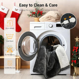 NEW Retails $150, Wearable Heated Blanket Hoodie for Women with Removable FootPocket, Electric Snuggle Heated Blankets with Sleeves Heated Robe Flannel&Sherpa Heating Throw Blanket Shawl with 9Temp for Christmas 50"x80", Grey