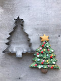 NEW LILIAO Christmas Cookie Cutter Set - 5 Piece - Christmas Tree with Star, Santa Face, Reindeer, Candy Cane with Bow and Stocking Biscuit Fondant Sandwich Cutters - Stainless Steel
