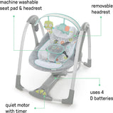 NEW Ingenuity 5-Speed Portable Baby Swing with Music, Nature Sounds & Battery-Saving Technology Hugs & Hoots, Swing ’n Go, 0-9 Months, Retails $135+