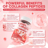 NEW Sealed Sugar-Free Hydrolyzed Collagen Peptide Filled Gummies for Women & Men, with 1500mg Protein Type I,II,III,V,X, 5000mcg Biotin Vitamin C A E D3 B6 B12 for Immune Digestion Skin Hair Nails, BB: 05/27