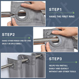 NEW Hotel Fabric Stall Shower Curtain Machine Washable with Snap in Removable Liner Shower Curtain for Bathroom Bathtubs Spa (Grey, 54" (W) X74 (H))
