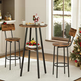 NEW Retails $83, HOOBRO Bar Table, Round Pub Table, 2-Tier Bistro Table with Storage, 37.4" High for Small Spaces, with Top Particleboard for Kitchen, Easy to Assemble, Black
