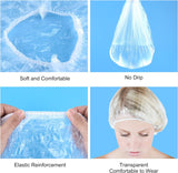 NEW TUPARKA 3 Pcs Disposable Shower Caps Plastic Elastic Bath Cap for Home Use Hotel Spa and Hair Salon Supplies
