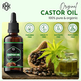 NEW Sealed, 100ml Organic Castor Oil with 2X Eyelash Kit 100% Pure and Natural Cold pressed castor oil for Haircare and Skincare – Promotes Lash and Brown Growth for a Natural Look, BB: 02/27
