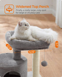 NEW FEANDREA Cat Tree Tower with Sisal-Covered Scratching Posts, Light Grey