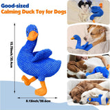 NEW Squeaky Stuffed Crinkle Chew Duck for all sized dogs, offers an ultra-comfortable tactile experience in Blue!