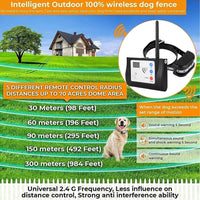 NEW Wireless Dog Fence, Outdoor Safe Electric Pet Containment System, Adjustable Radius Range Up to 990ft,Dog Boundary Container with Waterproof & Rechargeable Training Collars Receiver, For 2 Dogs, Retails $149