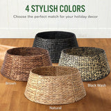 NEW Retails $73 Rattan Christmas Tree Collar - 24" Rustic Farmhouse Tree Skirt- Xmas Tree Base Cover for Christmas Decoration- Woven Holiday Tree Ring Accessory for Home, Living Room (Natural. 24 in)