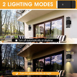 NEW Retails $56, 2 Pack Outdoor Wall Sconce, 3000K Warm White Dusk to Dawn Light Fixture - IP65 Waterproof Aluminum Exterior Lighting for Porch, Garage, Patio (Bulbs Included), 13.5 Inches Tall