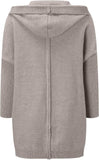NEW Retails $69, Women Open Front Long Sleeve Hooded Knit Cardigan Sweaters Color Block Outwear Coat, Grey, Fits Sz M/L