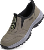 NEW Men's Hiking Shoes Slip On Waterproof Anti-Slip Shoes with Arch Support Lightweight Orthopedic Loafers Breathable Sneakers Low-top Walking Boat Shoe, Brown, Sz 11