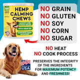 NEW Calming Hemp Treats for Dogs - Made in USA with Hemp Oil - Anxiety Relief - Separation Aid - Stress Relief During Fireworks, Storms, Thunder - Aggressive Behavior, Barking - 120 Soft Chews, BB: 08/26