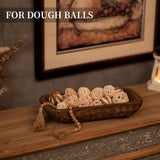 NEW 16.5" Hanobe hand carved Wood Dough Bowl: Centerpiece Table Decoration Natural Candle Holder Tray Decor Rustic Brown Hand Turned Trough for Decor! OURS is 16.5", Dough Bowl Only contents not included