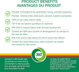 NEW Jamieson Prenatal 100% Complete Multivitamin + DHA, with Folic Acid and Iron, 60 Softgels. For Prenatal, Postnatal and Breastfeeding, Supports Baby's Developing Brain, Gluten-Free, One Per Day, BB: 05/26