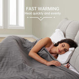 NEW Retails $50, Heated Blanket Electric Throw 50'' x 60'', Fast Heating and Machine Washable, 3 Hours Auto-Off and 4 Temperature Settings, Extremely Soft Heated Throw Fleece for Home Use - Grey