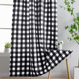 NEW Retails $40, XWZO Buffalo Plaid Window Curtains Semi-Sheer Light Filtering Grommet Checkered Drapes for Living Room & Bedroom, 42 x 63 Inch Length, Black & White, Set of 2 Panels