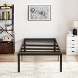 NEW VECELO 18" Twin Platform Tall Bed Frame, Heavy Duty Steel Slat/Easy Assembly Mattress Foundation/No Box Spring Needed, Retails $112