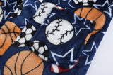 NEW Retails $61, Kids Hooded Bathrobe Soft Plush Hooded Flannel Robe, Sport Print, Sz 11-12 Years