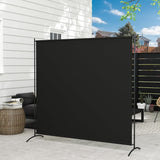 NEW Outsunny Single Indoor/Outdoor Privacy Screen, 5.9FT Tall Room Divider with UV30+ Protection, Freestanding Privacy Panel Partition with Stable Base for Indoor Outdoor Use, Black