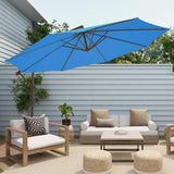 NEW MUCHENGHY 10ft Patio Umbrellas Offset Outdoor Umbrella Cantilever Hanging Umbrellas with Crank & Cross Base 8 Sturdy Ribs for Yard, Garden & Deck (Dark Blue), Retails $199+