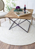 NEW Retails $149, nuLOOM 4' x 6' Rigo Jute Hand Woven Area Rug, Rigo Off-white, Solid Farmhouse Design, Natural Fiber, For Bedroom, Living Room, Dining Room, Hallway, Office, Kitchen, Entryway, Off-White
