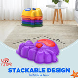 NEW WELIN Balance Stepping Stones for Kids, 6pcs Crossing River Octopus Stone with Light, Indoor Outdoor Fitness Equipment, Balance Training Toy Obstacle Course, Birthday Gifts for Boys Girls Ages 3+