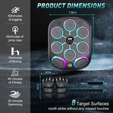 Shows Light use! Retails $130, 2026 Smart Music Boxing Machine with 8 Colorful LED Targets, Upgraded Electronic Punching Trainer Bluetooth Wall Mounted, 9 Modes 10 Speeds Reaction Training Equipment for Home Gym Adults Kids, Black