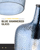 NEW Retails $80, AUTELO Pendant Light Fixtures, Blue Hammered Pendant Lights Kitchen Island, 8" Modern Glass Pendant Light in Matte Black Finish, Hanging Light for Kitchen Island, Dining Room, H9163 BU