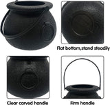NEW Lshfwn 24 Pack Plastic Cauldron, Black Mini Witch Cauldron with Handle, Halloween Candy Cauldron Kettles, Plastic Candy Holder for Party Decoration Supplies St Patrick's Day