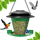 NEW Retails $87, YYWMWM Solar Bird Feeder Outdoors Wild Bird Feeders Metal Mesh Bird Feeder Outside Hanging Bird Feeder 2.5 lbs Capacity Green