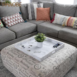 NEW Retails $60+, Hanobe Square Large Ottoman Tray: Extra Large Serving Tray with Handles Rustic Wood Whitewash Decorative Coffee Table Trays Farmhouse Home Decor for Living Room Kitchen Counter 21"