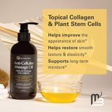 NEW Retails $42, M3 Naturals Firming Body Massage Oil with Collagen & Stem Cell – Helps Smooth The Appearance of Cellulite & Improve Skin Texture – Refreshing Aromatherapy Body Oil for Legs & Full Body – 8 Fl Oz, EXP: 10/2027