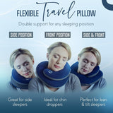 NEW Retails $60, BCOZZY Chin Supporting Travel Pillow Supports the Head, Neck and Chin in in Any Sitting Position. A Patented Product. Adult Size, NAVY, Large
