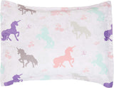 NEW Retails $67, Amazon Basics Kids Bed-in-a-Bag Microfiber Bedding Set, Easy Care, TWIN, Purple Unicorns-Includes sheet set