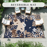 NEW Retails $90, MontVoo Outdoor Rug Carpet 6x9 Waterproof-Patio Rug Mat Reversible Portable RV Camping Picnic Beach Mat Plastic Straw Rugs Outside Outdoor Area Rugs for Patio Deck Pool Deck Balcony Backyard, Blue/Orange
