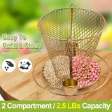 NEW Retails $87+ Solar Bird Feeder Outdoors Wild Bird Feeders Metal Mesh Bird Feeder Outside Hanging Bird Feeder 2.5 lbs Capacity Bronze